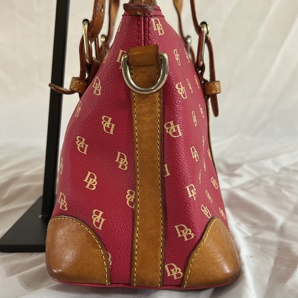 Dooney & Bourke Vintage Dome Berry Pebble Leather Satchel Bag Top Zip - Picture 5 of 12